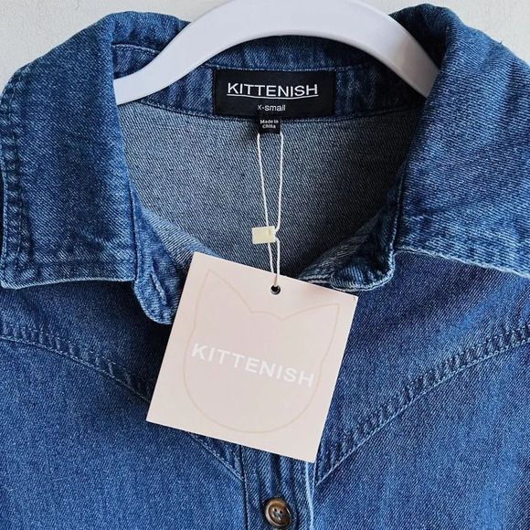 NWT KITTENISH | Casual Friday Denim Button Down | Multiple Sizes - Picture 8 of 8